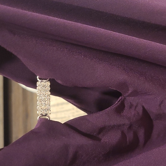 Tiana B purple stretch jumpsuit with bling - Picture 6 of 9